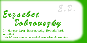 erzsebet dobrovszky business card